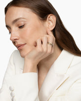 Crossover Three Row Ring in Sterling Silver with 18K Yellow Gold and Diamonds, 7mm